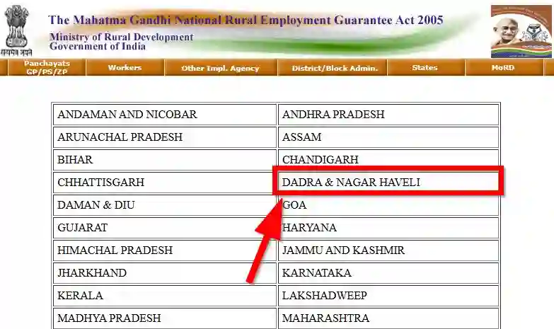 Dadra & Nagar Haveli NREGA Job Card State Wise 2026