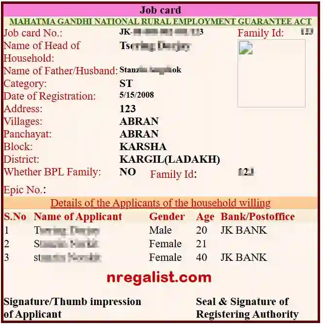 Ladakh NREGA Job Card Online 2026