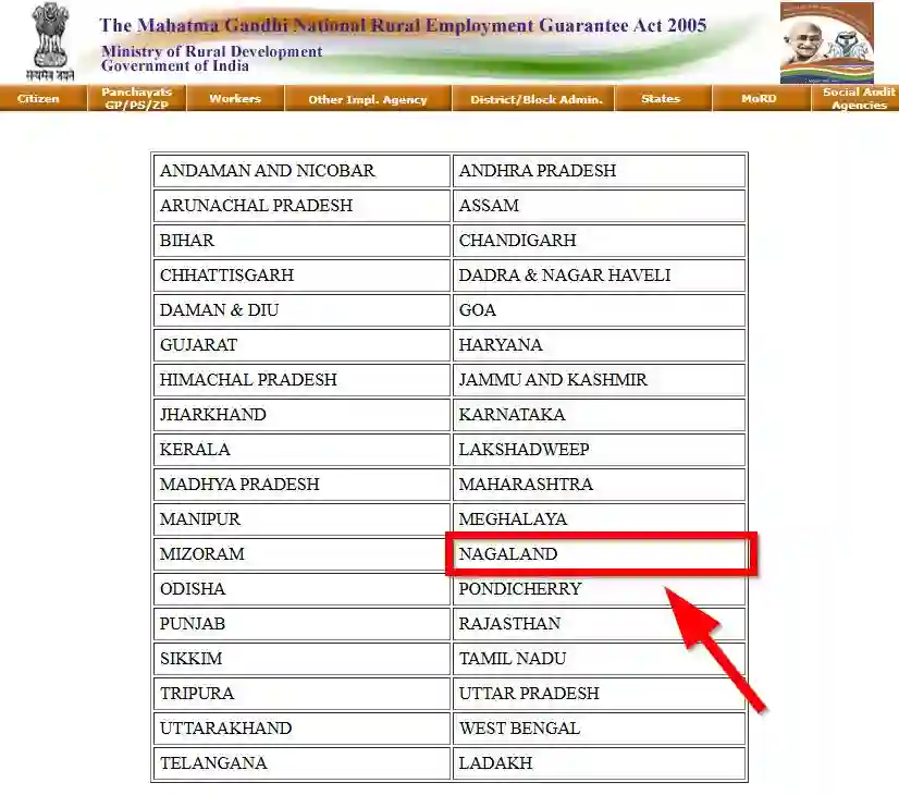 Nagaland NREGA Job Card State Wise 2026