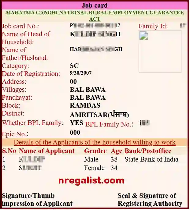Punjab NREGA Job Card Online 2026