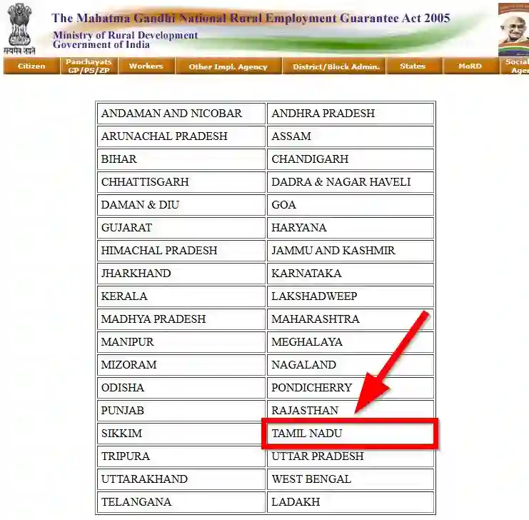 Tamil Nadu NREGA Job Card State Wise 2026